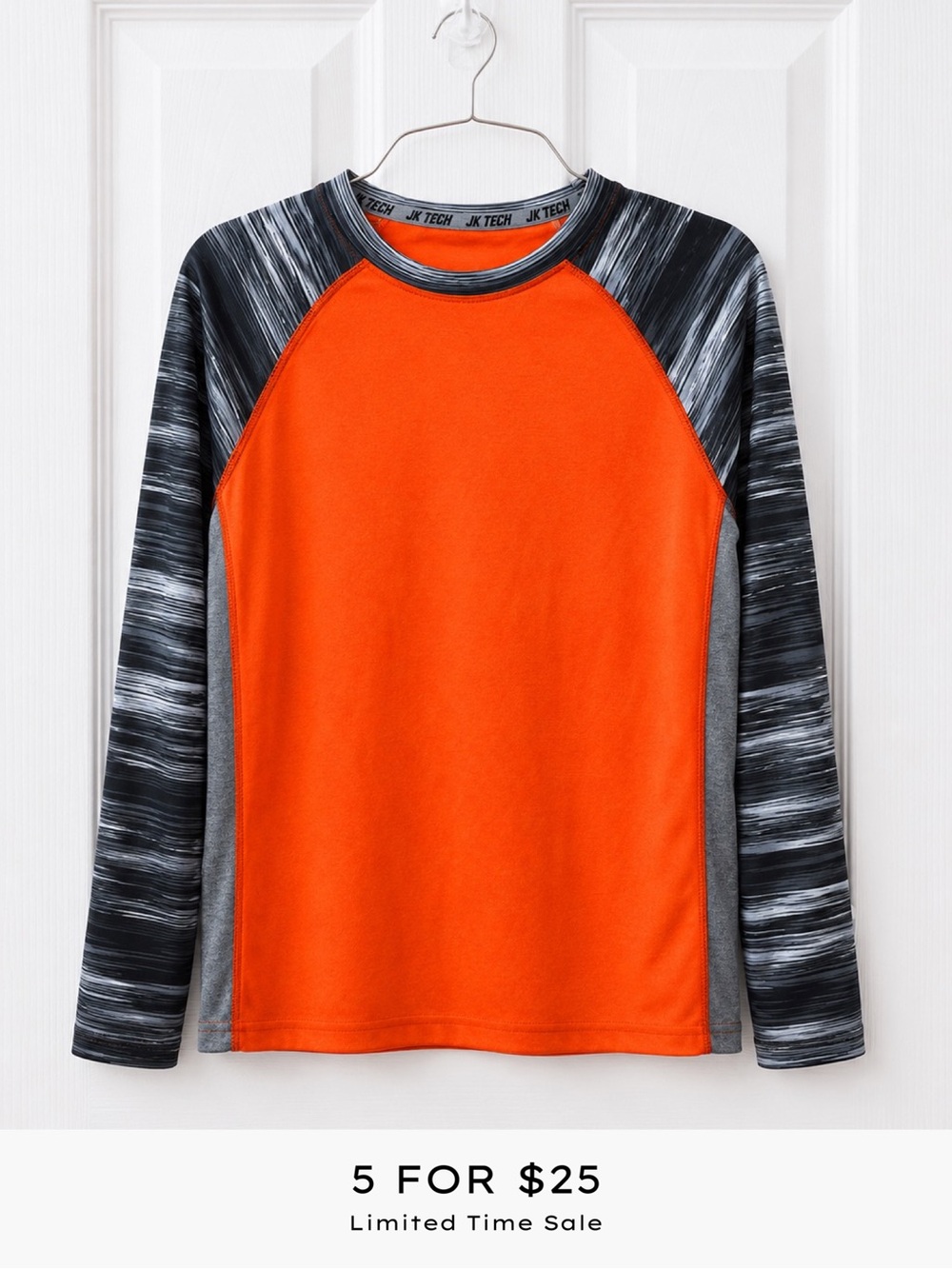 JK Tech Boys Large Long Sleeve Moisture Wicking Athletic Shirt